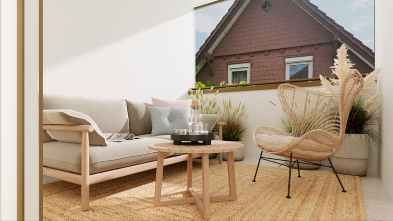 Gedeckte Loggia Richtung Westen