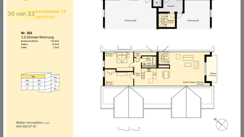 Appartamento di 3.5 locali con balcone di 120 m2 esposto a sud (3)