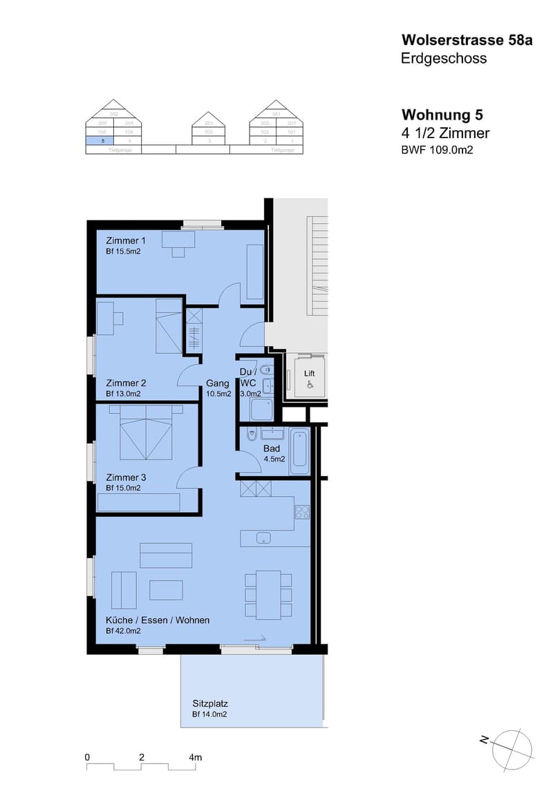 zu vermieten 4.5 Zimmerwohnung mit Gartensitzplatz (3)