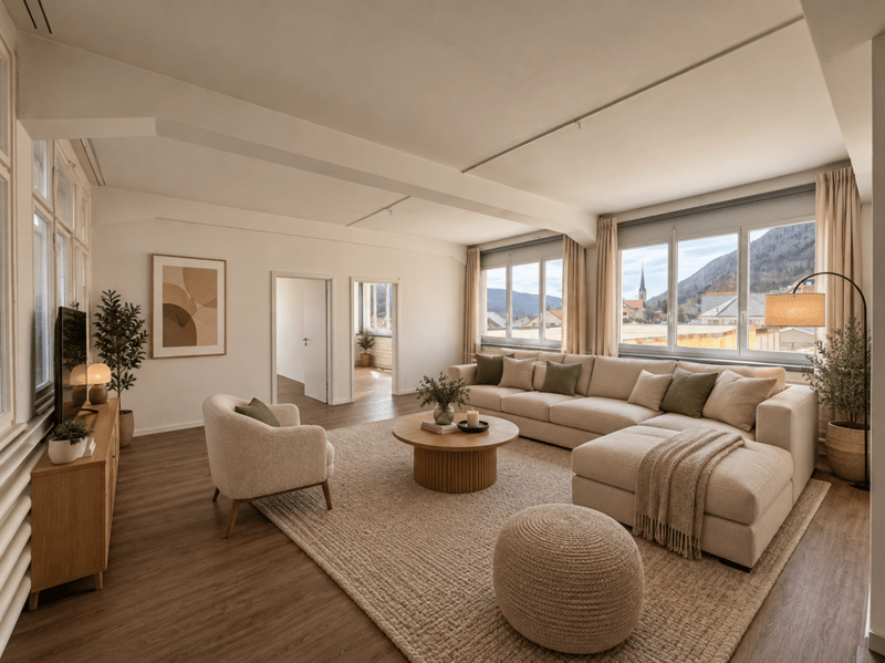 St-Imier, bel appartement de 3.5 pièces de type loft avec jardin privatif (1)