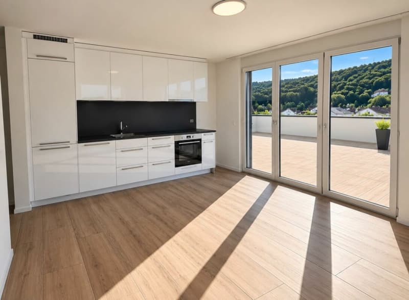 2.5 Zi-Attika Wohnung in einem NEUBAU mit grosser Terrasse 52 m², Zweitvermietung (2)