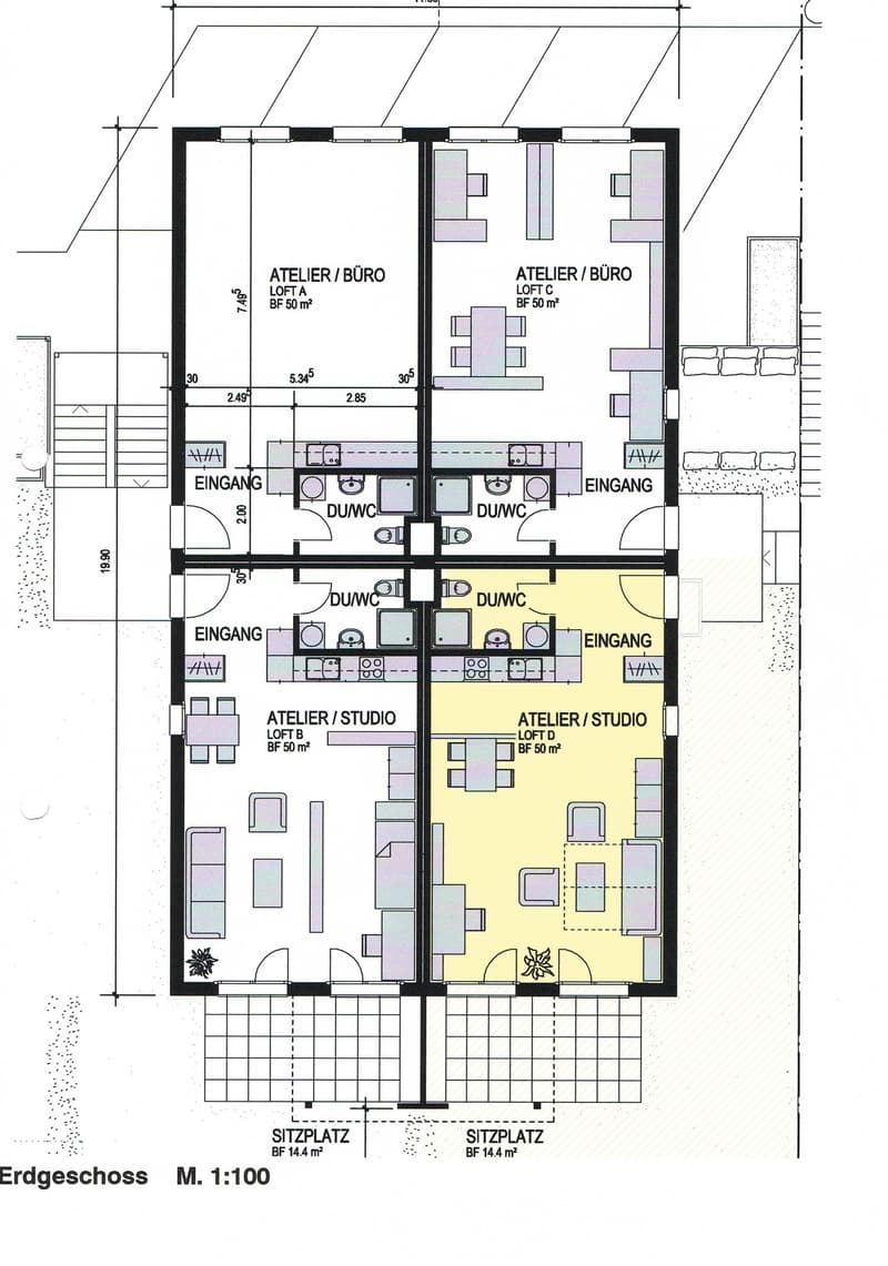 1-Zimmer-LOFT-Studio mit Gartensitzplatz (7)