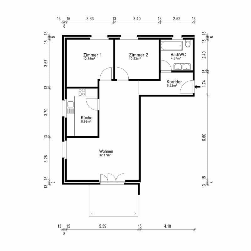 Helle 3.5-Zimmer-Wohnung mit Balkon in Safnern (15)