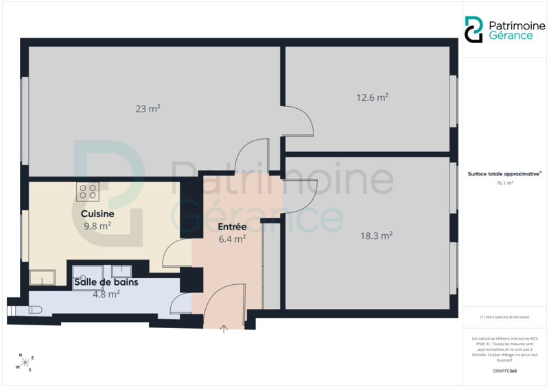 Appartement de 3.0 pièces - 75 m² - récemment rafraîchi (9)