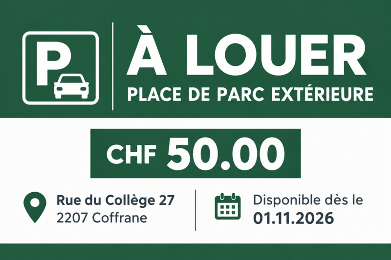 PLACE DE PARC EXTÉRIEURE À LOUER À COFFRANE (1)