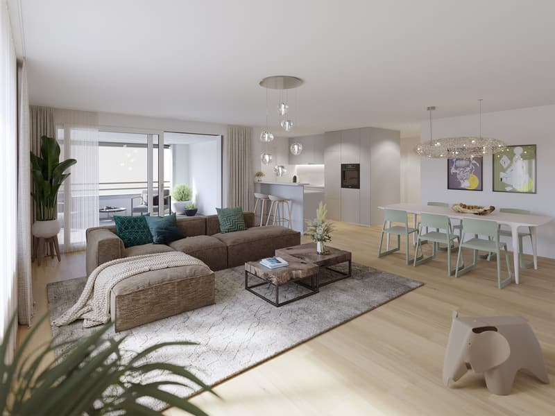 Moderne 3.5-Zimmer-Neubau-Wohnung in Bünzen (1)