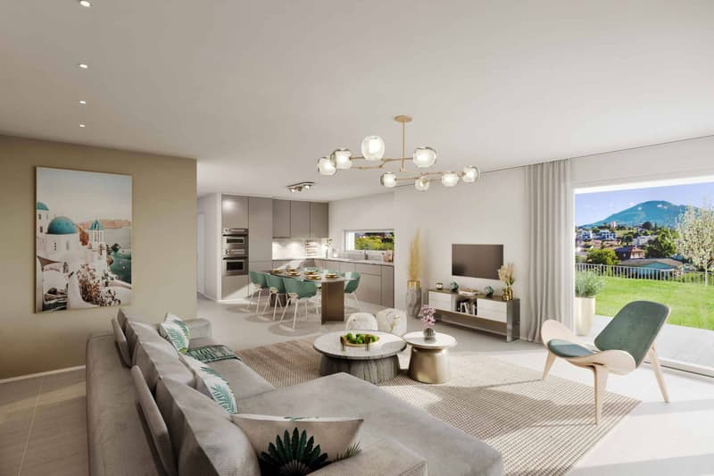 Les Vignes Residence Spacious 4.5 room duplex with garden and terrace (4)
