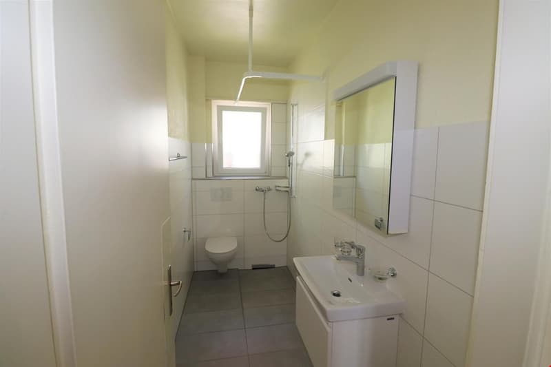 white tiled, bathtub, sink, mirror, shower, toilet, faucet