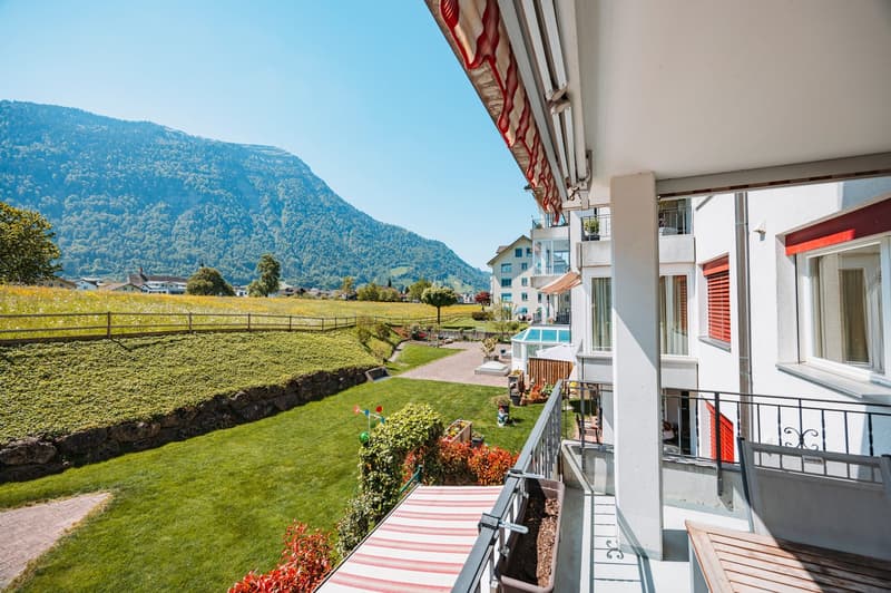 Sonnige, familienfreundliche Wohnung mit Blick auf die Rigi