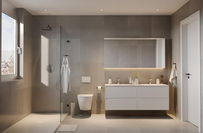 Badezimmer mit hochwertigen Materialien