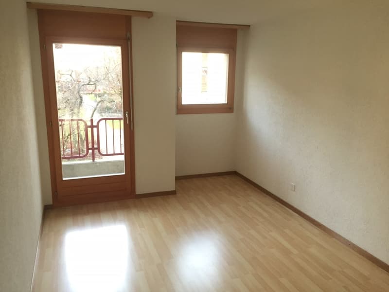 empty room, wooden floor, white walls, glass door, balcony, window
