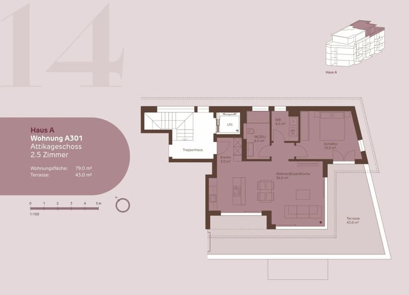 Au plus près du ciel dans cet appartement attique spécial de 2,5 pièces. (3)