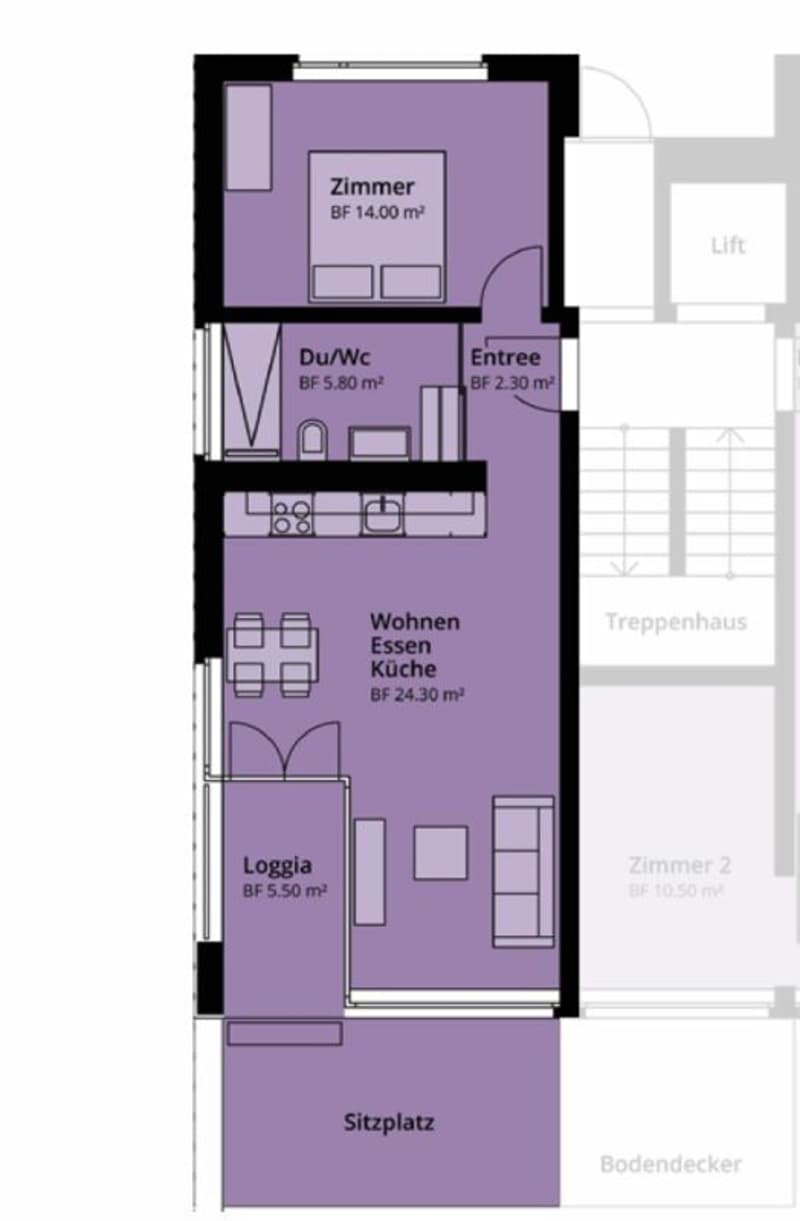 Appartement charmant de 3,5 pièces au 3e étage + appartement de 2,5 pièces avec loggia au rez-de-chaussée (12)