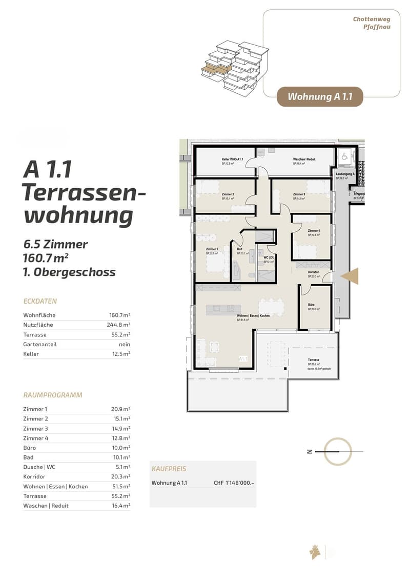 Mehr Platz als viele Einfamilienhäuser – alles auf einer Ebene und 160 m² Wohngefühl der Extraklasse (3)