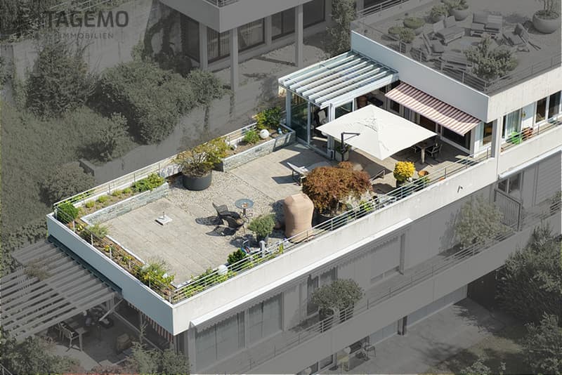 Zwei Gehminuten zum See. 100 m² Terrasse. Ein Freiraum, den man in Luzern nur selten findet. (19)