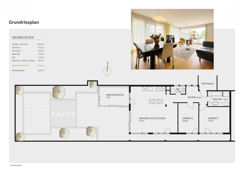 Zwei Gehminuten zum See. 100 m² Terrasse. Ein Freiraum, den man in Luzern nur selten findet. (4)