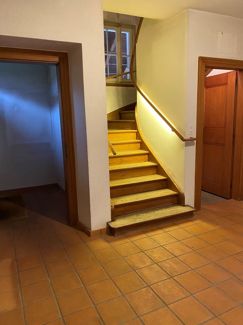 Eingangshalle und Treppe zum 1.OG sowie UG