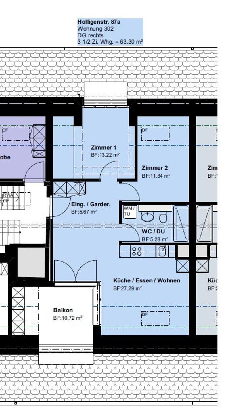 "ERSTVERMIETUNG exlusive 3½-Zimmer-Dach-WHG im Holligen-Quartier" (4)