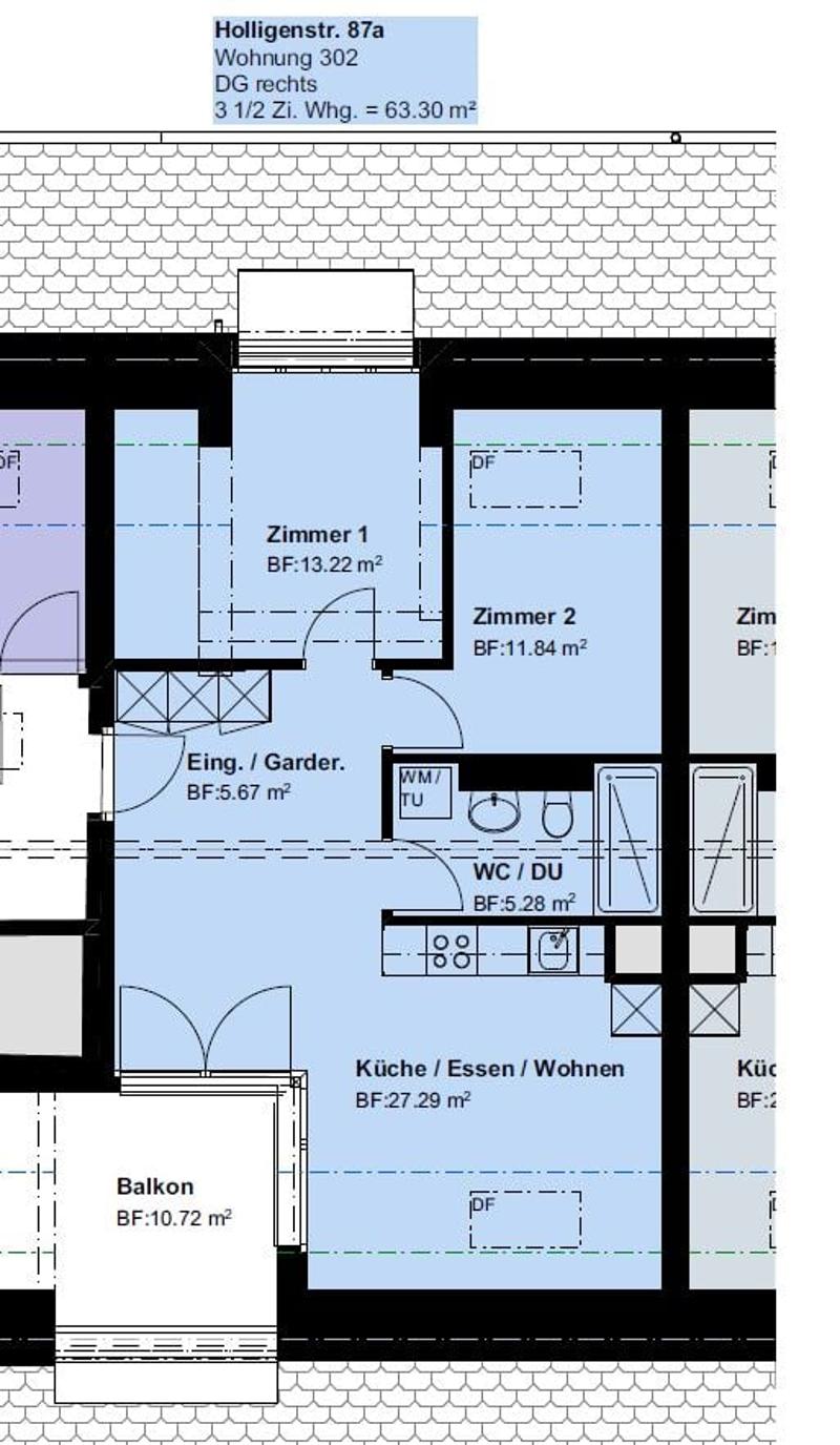 "ERSTVERMIETUNG exlusive 3½-Zimmer-Dach-WHG im Holligen-Quartier" (4)