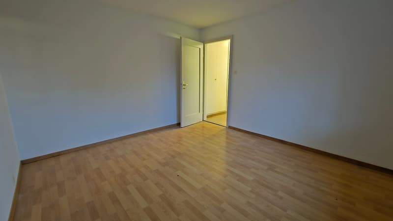 empty room, wooden floor, white walls, 2 doors