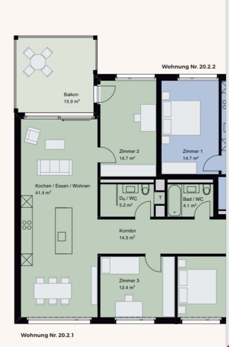 Moderne 4.5-Zimmer-Wohnung mit Balkon und Minergie-Zertifizierung in Fraubrunnen (3)