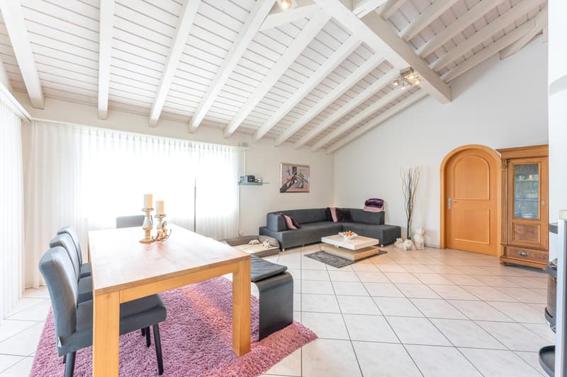 Wohn- und Esszimmer mit Schwedenofen