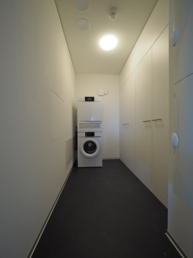 Reduit mit Einbauschränken, Waschmaschine und Tumbler