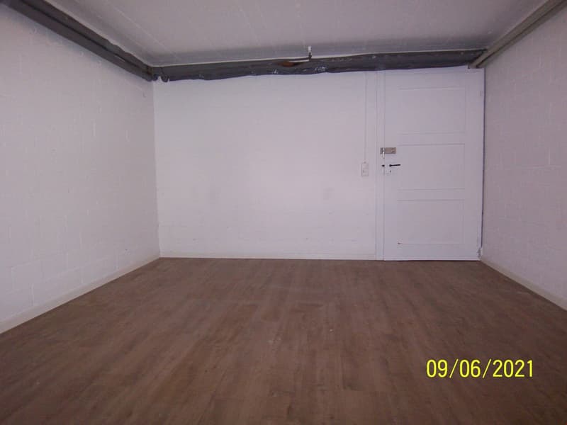 empty room, wooden floor, white walls, white door, power outlet