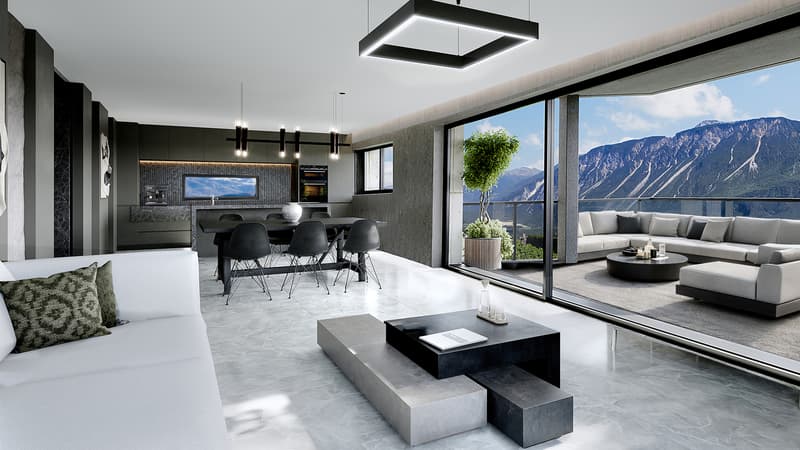 For Sale Architect's Villa 5.5 Rooms in Miège (Noble-Contrée) (2)