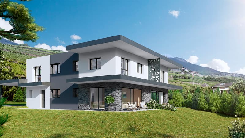 SPLENDIDE VILLA CONTEMPORAINE 5.5 PCES A PLAN-CONTHEY (1)
