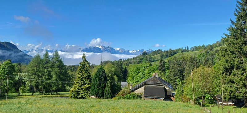 Former holiday colony with panoramic views in Villard-sur-Chamby (1)
