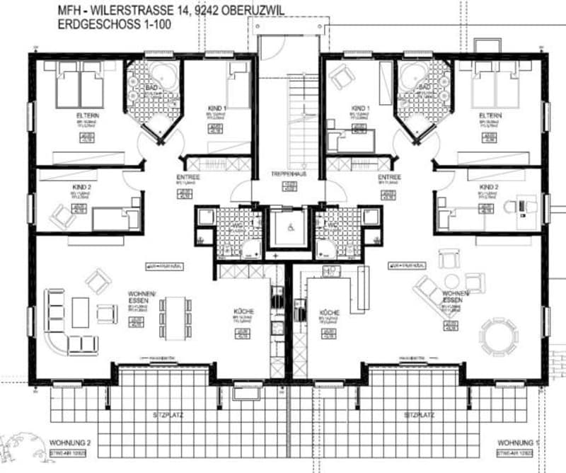 Grundrissplan Erdgeschoss links
