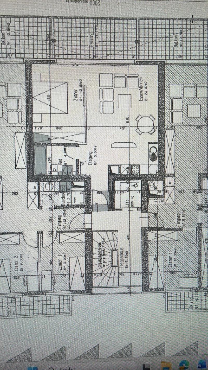 living room, kitchen, 2 bedrooms, 2 bathrooms, balcony