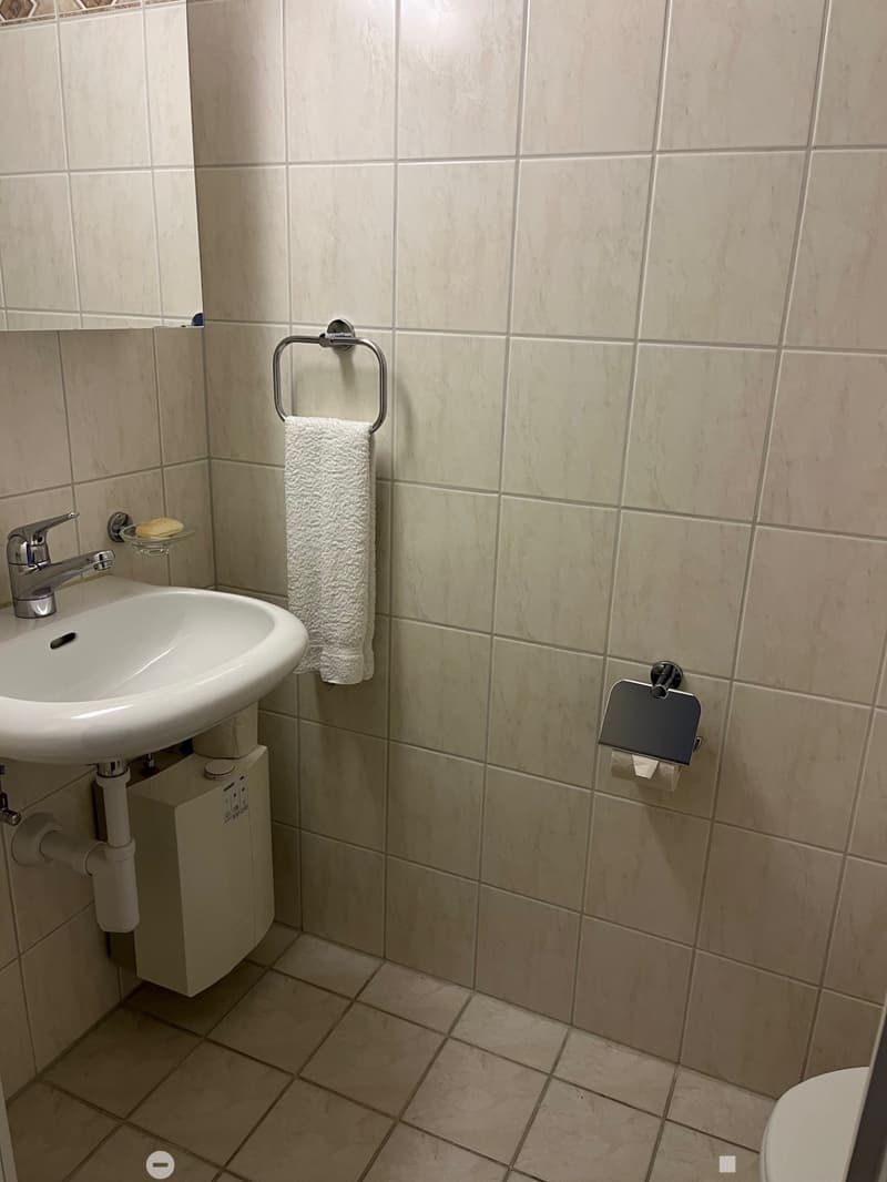 small bathroom with sink, mirror, and toilet