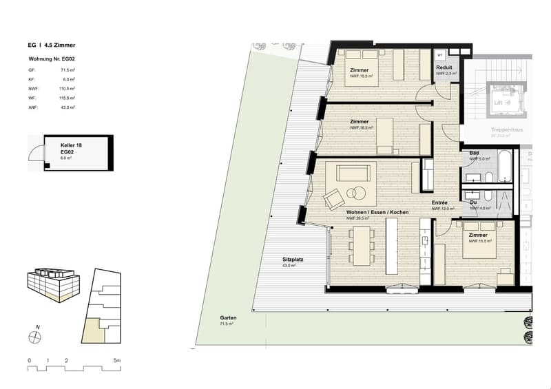 Living room, 4 bedrooms, kitchen, bathroom, balcony, entrance, storage