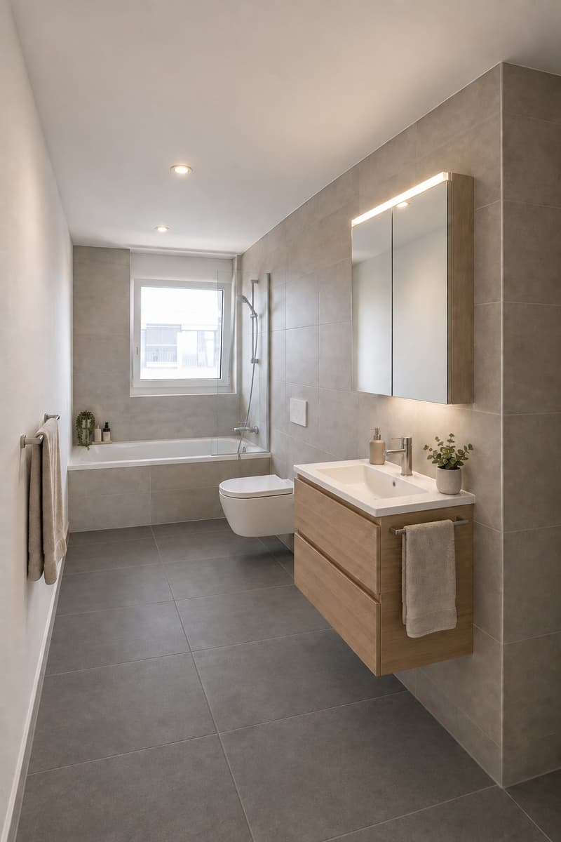 Bad mit Badewanne visualisiert