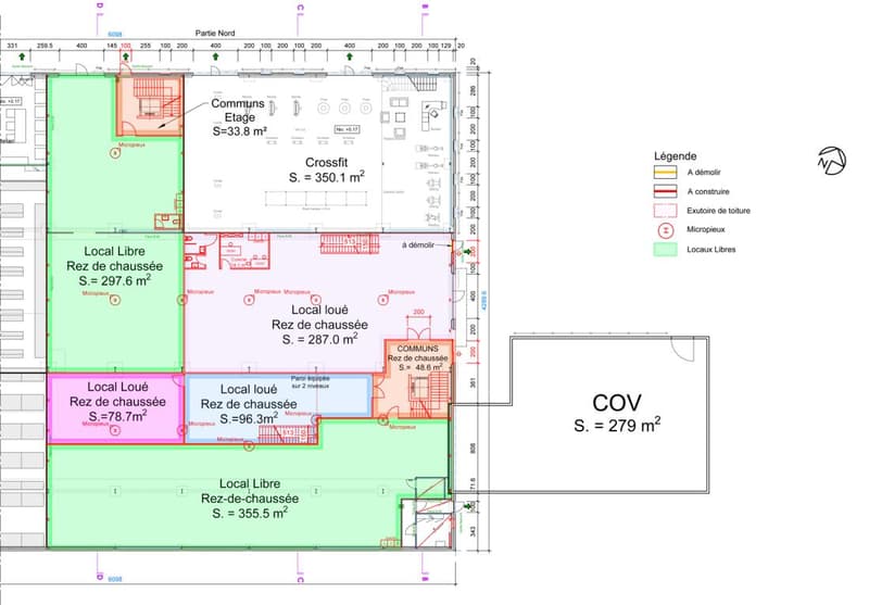 Sion, à louer 1 local de 355.50m2 dans un bâtiment industriel entièrement rénové. (10)