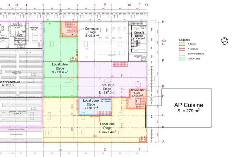 Sion, à louer 2 locaux de 297.60 m2 chacun dans un bâtiment industriel entièrement rénové. (11)