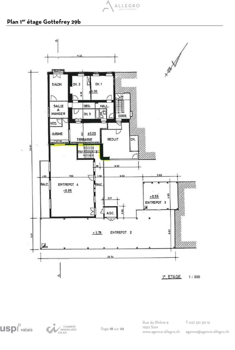 Saxon, lot de 2 immeubles de rendement, 11 appartements, 1 restaurant, 1 commerce, 9 pl. de parc (16)