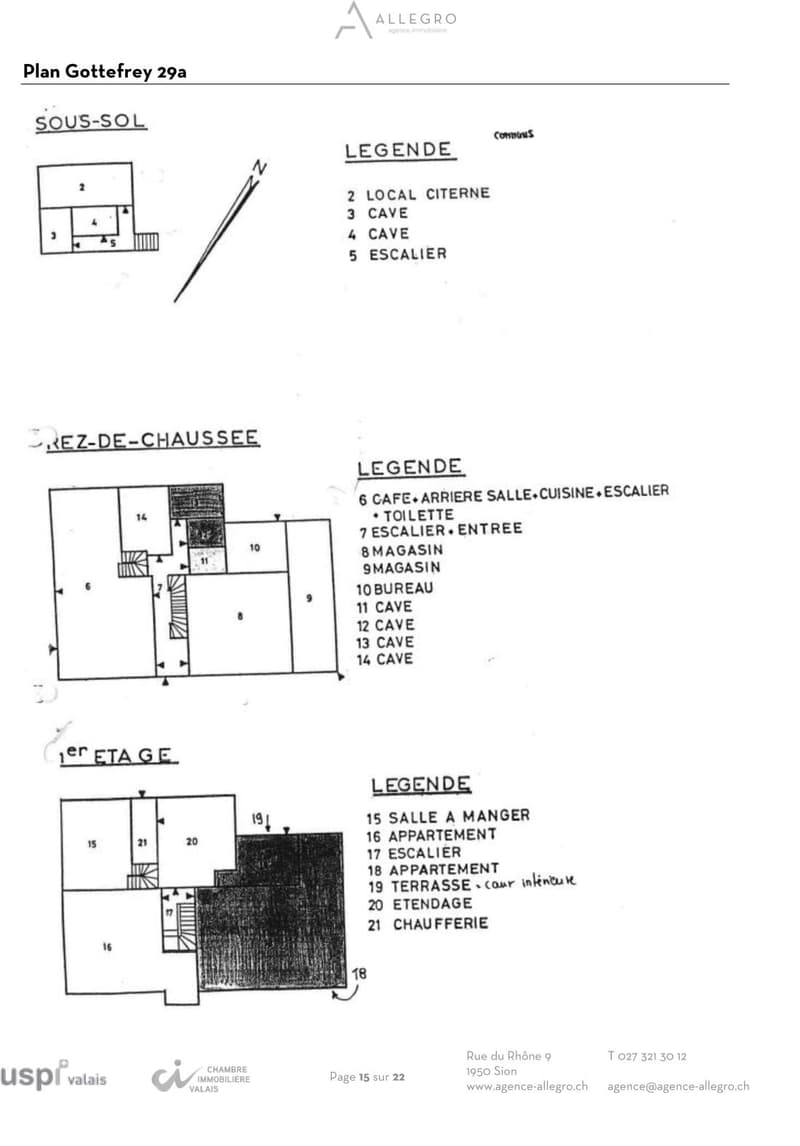 Saxon, lot de 2 immeubles de rendement, 11 appartements, 1 restaurant, 1 commerce, 9 pl. de parc (13)