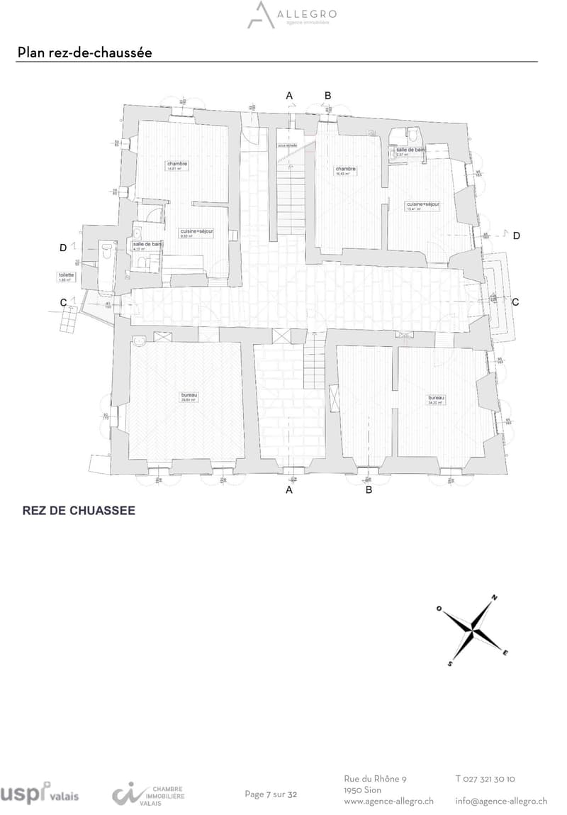 Sion, maison historique au cœur de la vieille ville composé de 5 appartements et 2 bureaux (38)