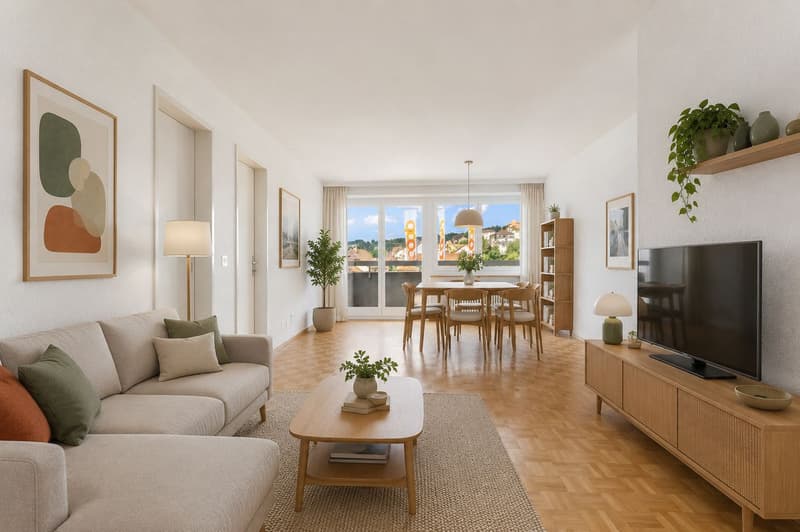 Appartement lumineux de 4.5 pièces au coeur de Tramelan, avec deux balcons et une vue dégagée (1)