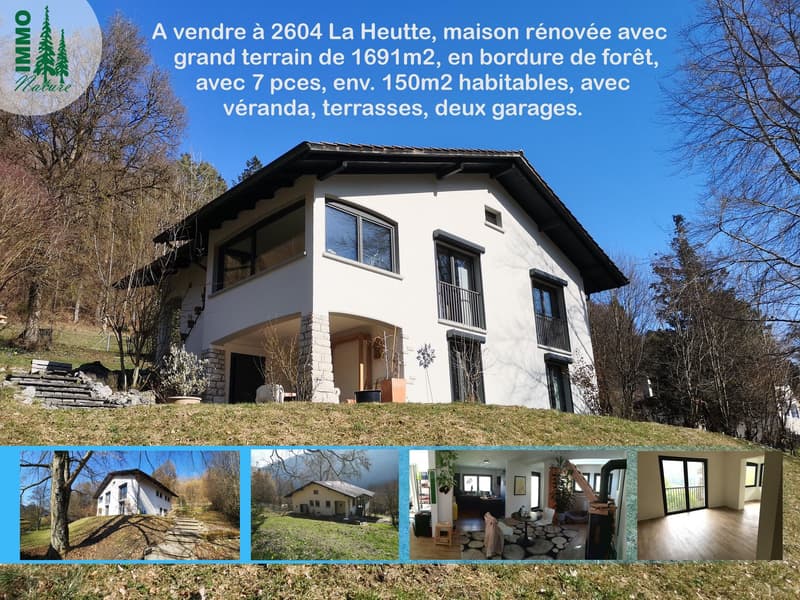 Baisse de prix : maison rénovée avec grand terrain, véranda, 2 terrasses, 2 garages (1)
