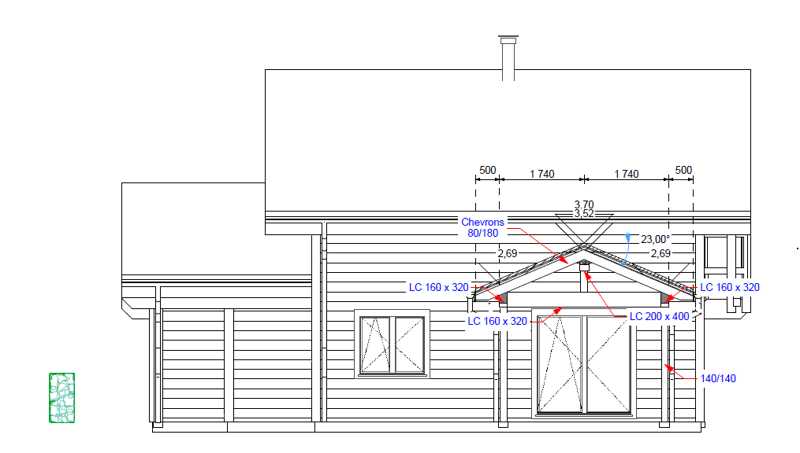 Maison moderne en madrier thermo-chauffé, avec garage, terrasse et jardin (8)