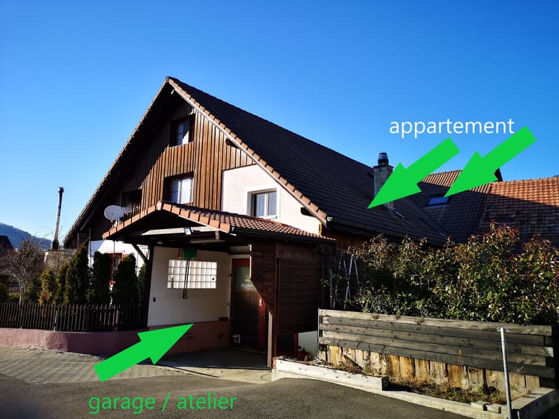 Grand duplex au centre du village avec garage et atelier, libre de suite (4)