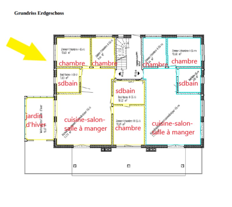 Magnifique appartement de 4,5 pièces avec terrasse et véranda, jardin 200m2 en option (22)