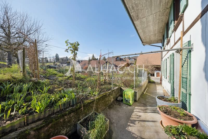 Gedeckter Zugang zum Garten und Sitzplatz