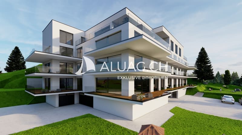 Das Wohnhaus Panorama ist eingebettet in eine ruhige, grüne Umgebung