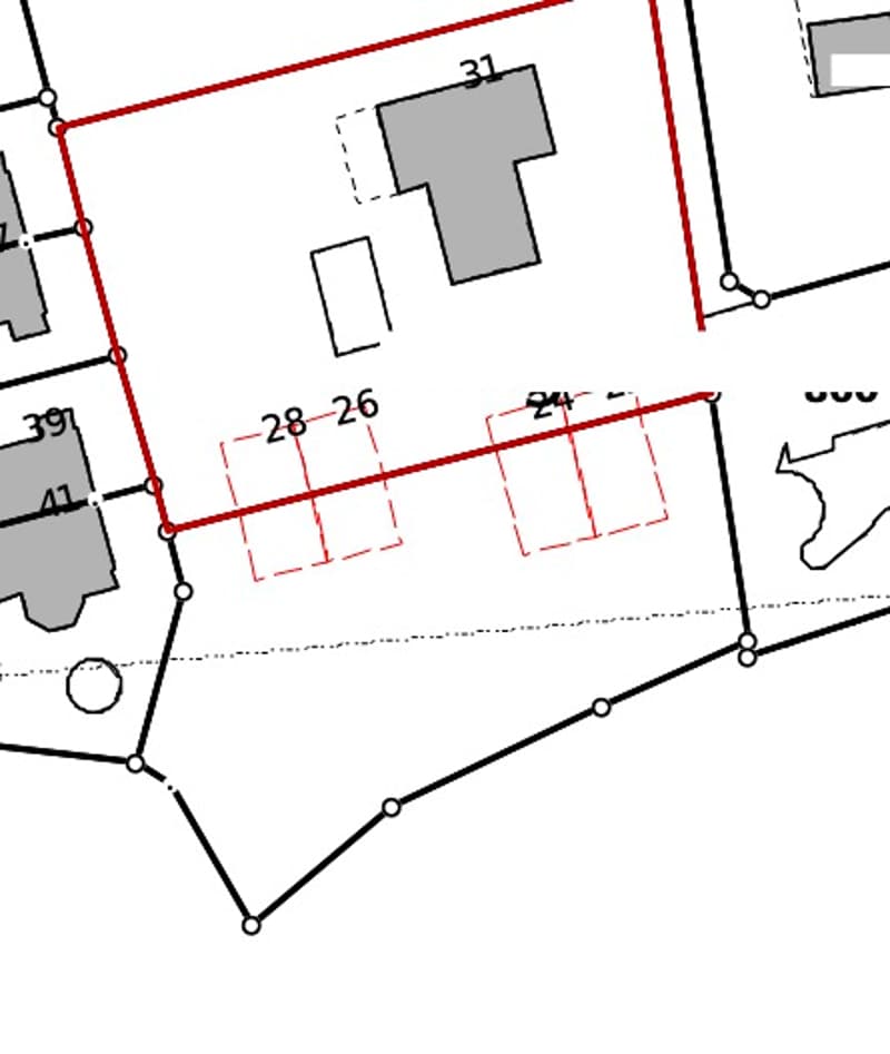 Parzelle mit Haus und bewilligtem Bauprojekt