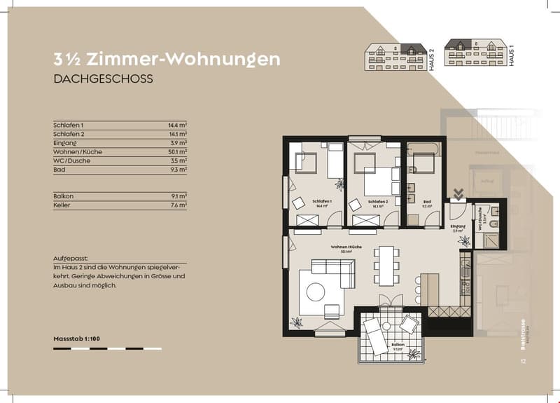 Secure your dream home now! Last 3.5-room attic apartment in Brüttelen (4)